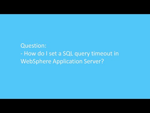 How do I set a SQL query timeout in WebSphere Application Server?