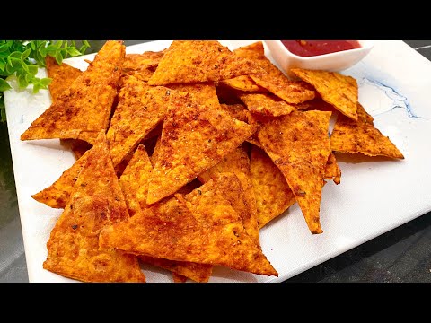 EVDE DORİTOS CİPS YAPMAK BUKADAR KOLAY 👌 1 YUFKA ile 2 TEPSİ CİPS YAPIMI 👍 Doritos Chips Recipe