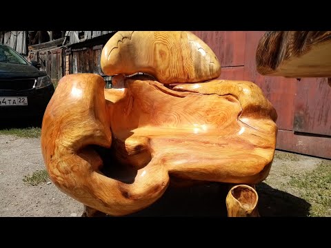 Трон из корней дерева в рустикальном стиле. Деревянный стол из корней и коряг и кресло из сувеля....