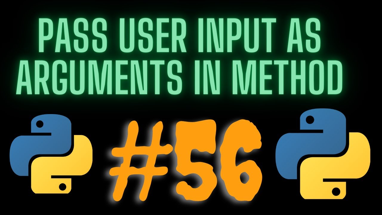 How to Pass user input as arguments in method in class in python #56 ...