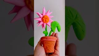 Mini Clay flower pot 🌸#diy clay lotus 🪷#clay lotus 🪷 #claycraft #youtubeshorts #diycraft #ASMR