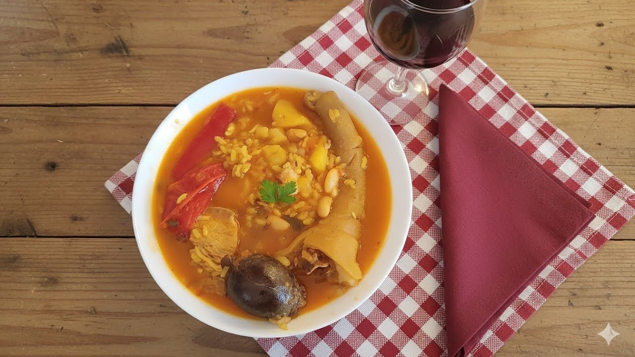 Olla de cerdo Murciana - Arroz y habichuelas con cerdo 