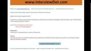 Explain java thread sleep method java interview question and answer2