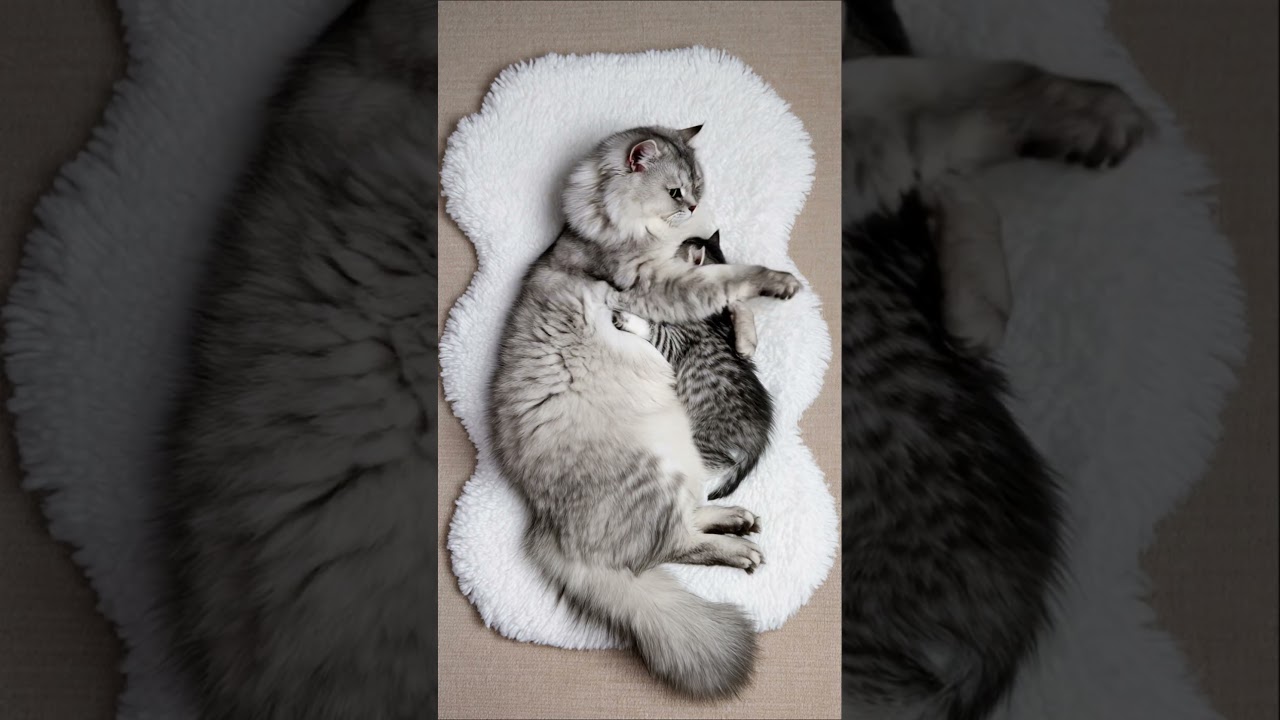 Big Cat Gives Her Kitten the Sweetest Hug Ever 😻 | Heart-Melting Moment!