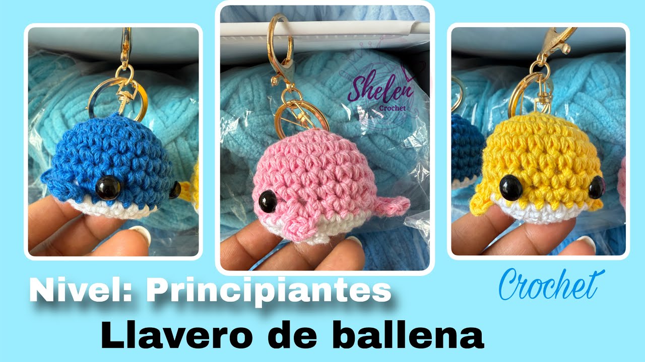 🐳 Curso de Verano Crochet | Aprende a Tejer este Tierno Llavero de Ballena Paso a Paso 🧶✨