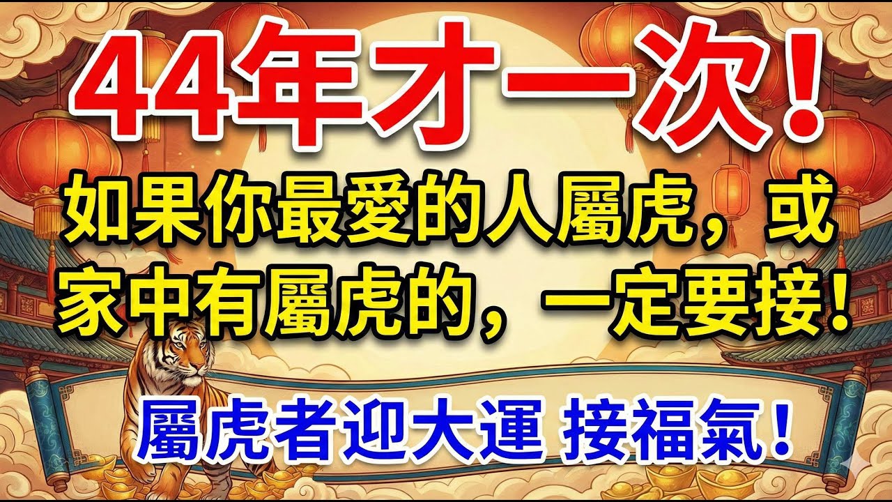 44年才一次！如果你最愛的人屬虎，或家中有屬虎的，一定要接！