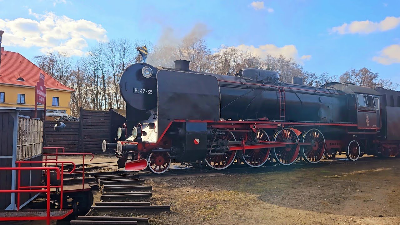Parowóz Pt47-65 rozpalony, Wolsztyn, 27.03.2025.