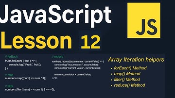 JavaScript Lesson 12 | Array Methods | forEach, map, filter & reduce | Javascript Tutorial
