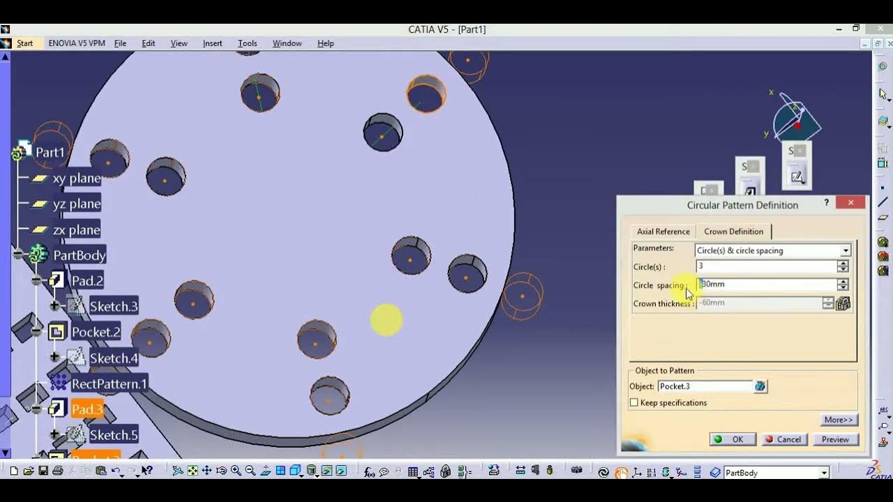 Catia V5 Tutorial For Beginners Sketcher& Part Design Basic _Making