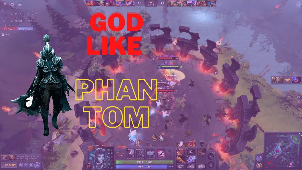 Dota 2: Phantom Assassin Highlights GOD LIKE. How to play