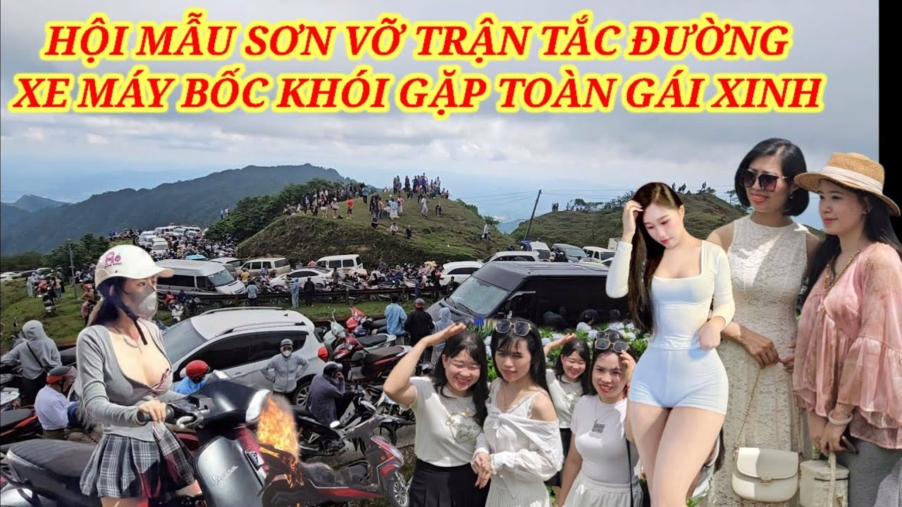HỘI MẪU SƠN VỠ TRẬN TẮC ĐƯỜNG DÀI XE MÁY BỐC KHÓI Ở ĐƯỜNG GẶP TOÀN GÁI XINH TLS