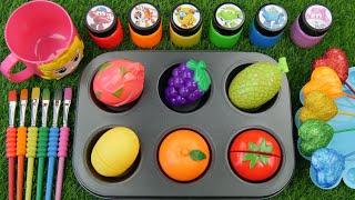 Oddly Satisfying l 6 Fruit Toys FROM Rainbow Lollipop Candy Stars AND Painting & Cutting ASMR