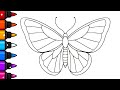 How To Draw Butterfly Easy For Kids | Drawing Butterfly Step By Step | Butterfly Simple Drawing |