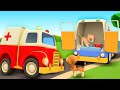 Die Helfer Autos helfen dem Hündchen und Kätzchen. Zeichentrick für Kleinkinder