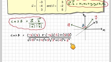 Finding the angle between two vectors in space