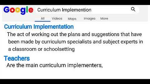 CURRICULUM IMPLEMENTATION