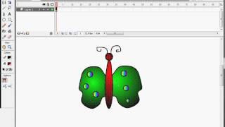 Butterfly using motion guide layer in Macromedia Flash