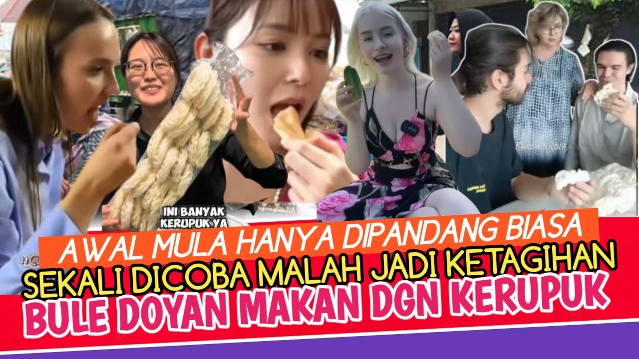 GEMOY PARAH ! BULE KECANTOL MAKAN DGN KERUPUK AWAL DIREMEHKAN PAS TAU RASANYA MALAH BKN BRISIK WARGA