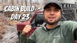 Cabin Build Day 23: Snow Day! ❄️