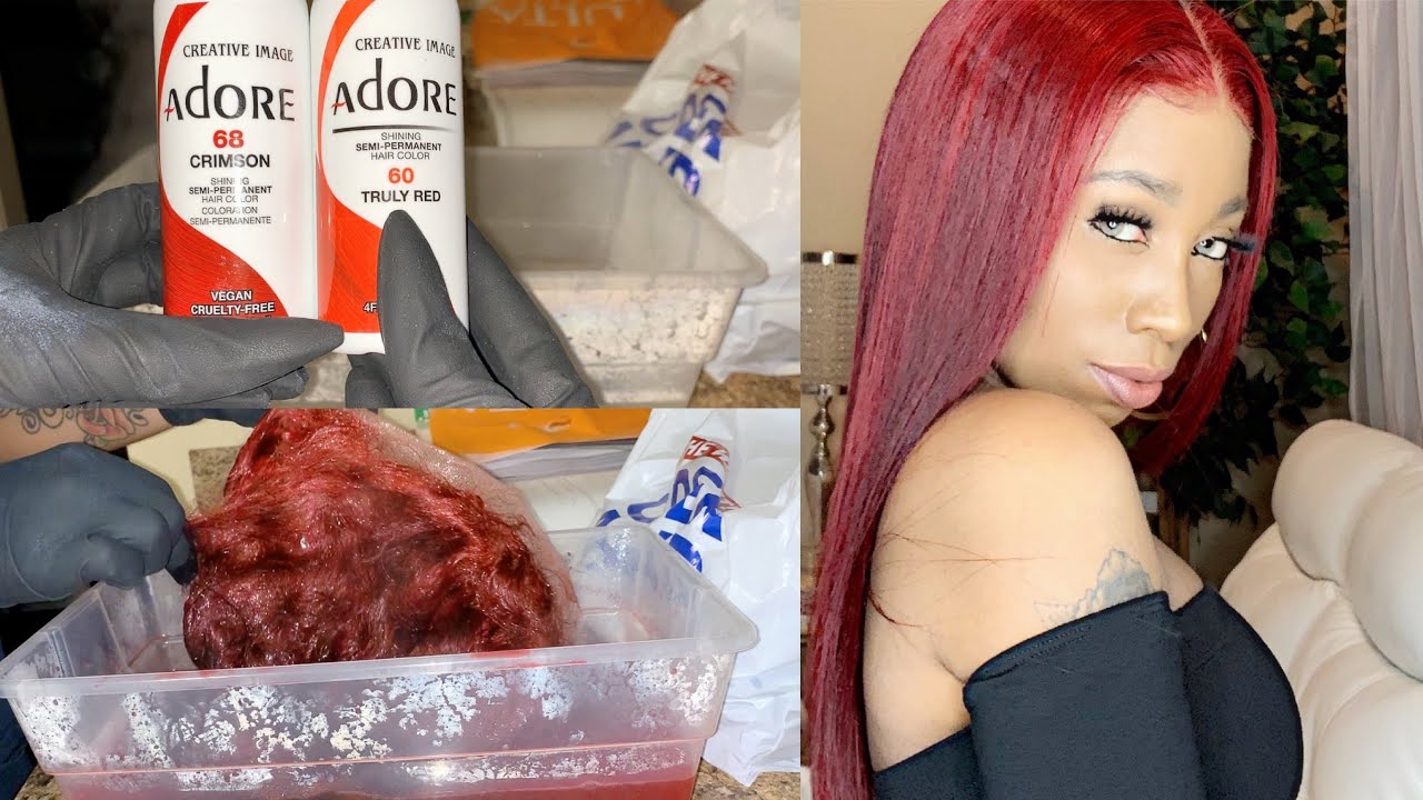 DIY LACE WIG RED COLOR WITH RIT CLOTHING DYE #boldhold 