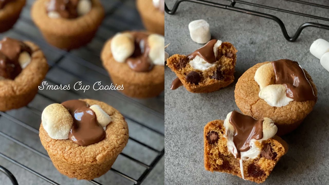 || سمورز كوكيز 🍪 S'mores Cookies Cups || 🍫 من 15 ثانية 🤎🤍