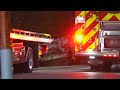 One person is dead after a vehicle was found overturned and fully engulfed in flames on Lauder Road