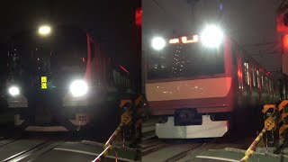 2023/09/29 【出区 赤電】 E257系 OM-52編成 & E531系 K423編成 尾久車両センター | Japan Railways: E257 & E531 at Oku