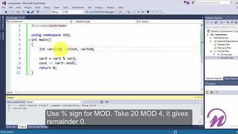 How to apply and use MOD operator in c++ using visual studio