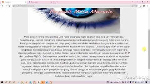 KLP2 "Sistem Pakar Diagnosa Penyakit Mata ManusiaMenggunakan Metode Certainty Factor Berbasis Web"