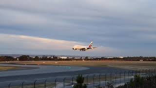 Emirates A380 landing at Perth Intl.