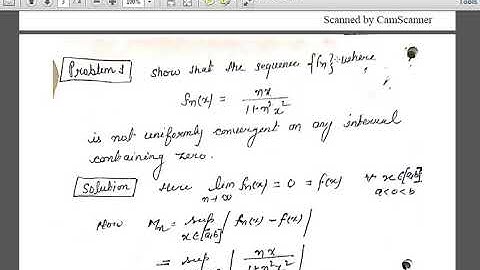 example of uniform convergence of sequence by Mn test