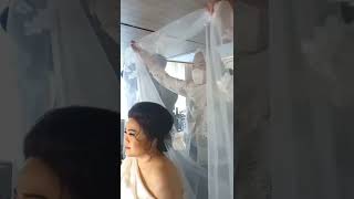 How to Put on a Veil || Cara Memakai Tudung Pengantin. #shorts #brideveil #byyulea