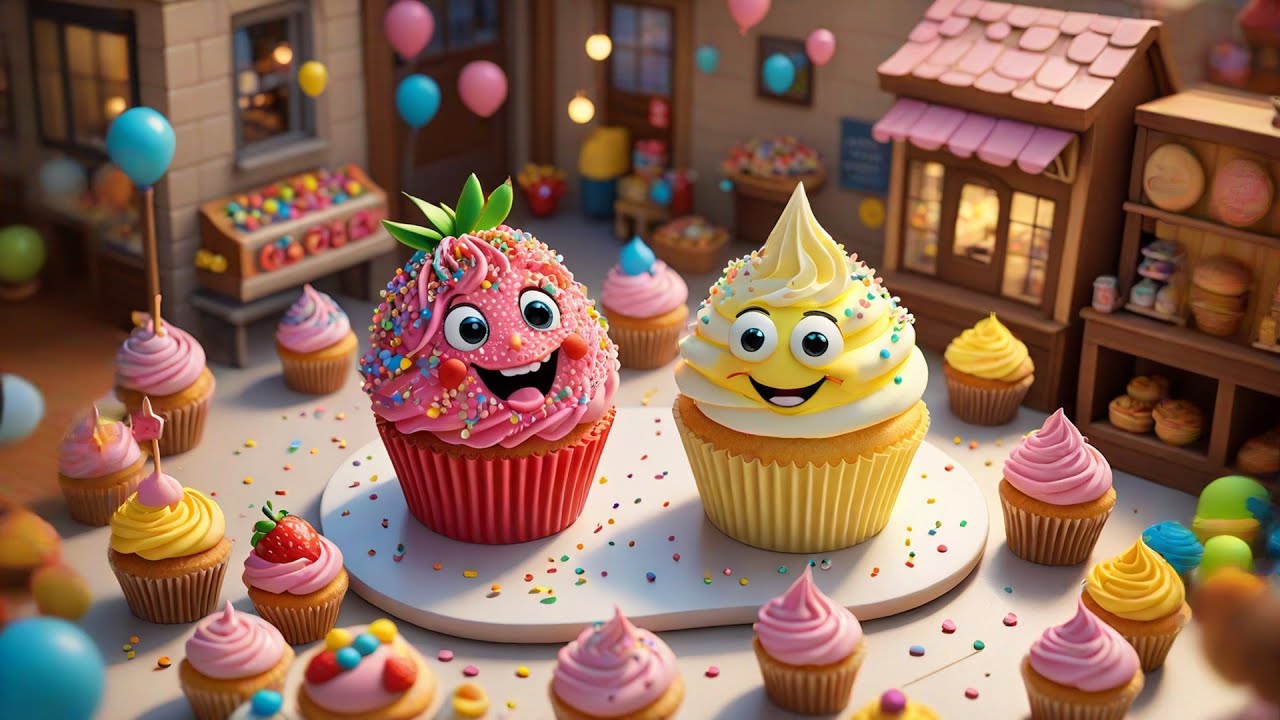 Ten Little Cupcakes Marching On | Fun Kids Nursery Rhyme | Sweet ...