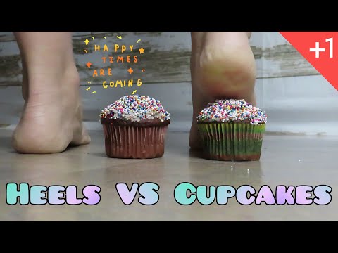Bare Heels VS 2 Chocolate Cupcakes with Rainbow Sprinkles *Fetish* 18+ Dirty Messy Feet**