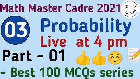 BEST 100 MCQs of Probability for Math Master cadre 2021