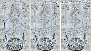 Dollar Tree DIY Glam Crystal Hurricane Glam Home Décor Ideas 2020