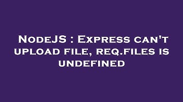 NodeJS : Express can