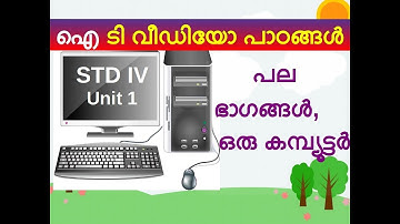Computer Basics Malayalam | Standard 4 Chapter 1 (പല ഭാഗങ്ങള്‍, ഒരു കമ്പ്യൂട്ടര്‍) - ICT