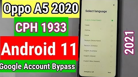 Oppo A5 2020 (CPH1933) Android 11 FRP Bypass  without P.C New Trick 2022