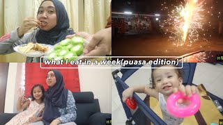 what i eat in a week(puasa edition) + shopping baju Raya!