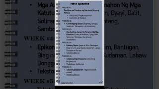 Grade 7 Filipino Quarter 1 &2 (Matatag Curriculum) #grade7 #depedmatatag#study#exam #filipino#review