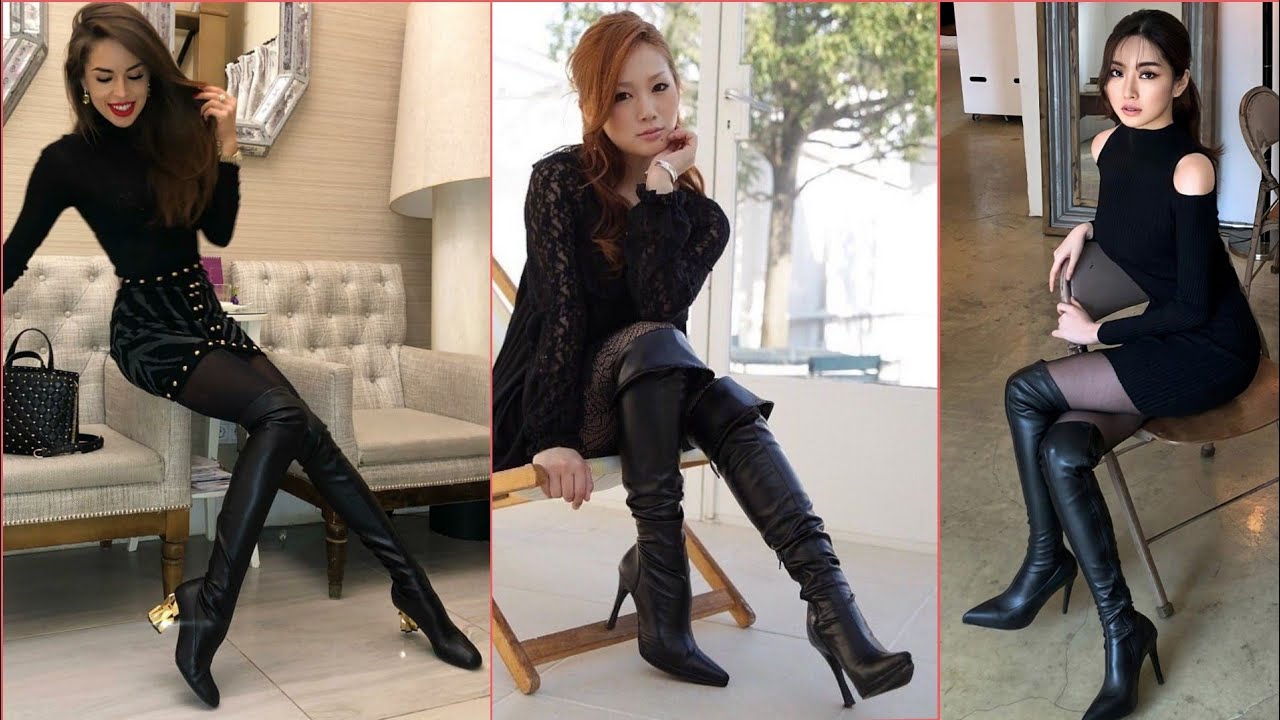 super gorgeous collection of pointed toe high heel leather thigh high ...