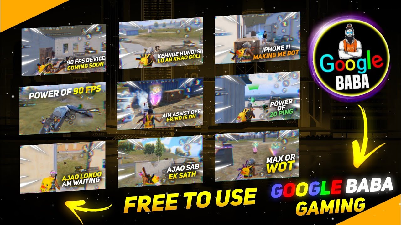 10 [ 𝗙𝗥𝗘𝗘 𝗧𝗢 𝗨𝗦𝗘 ] Edited Thumbnails Like @Google Baba gaming || 10 Free To Use Thumbnail