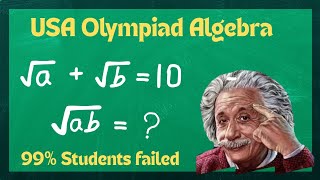 USA Olympiad Algebra| only genius can solve this| Brain Booster Algebra Equation 