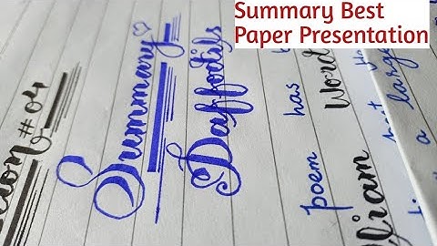 Summary Paper Presentation for 9th , 10th Class|  ✨✨ English Best Paper Presentation For Board Exams