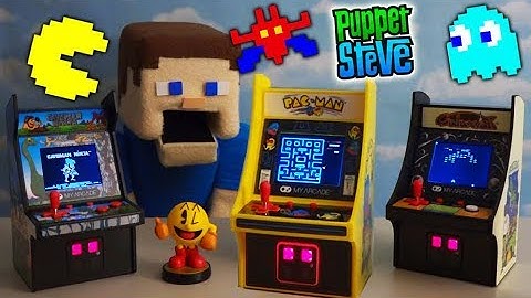 MY ARCADE PAC MAN Retro Video Game Mini Cabinets - Galaxian Caveman Games Minecraft Unboxing