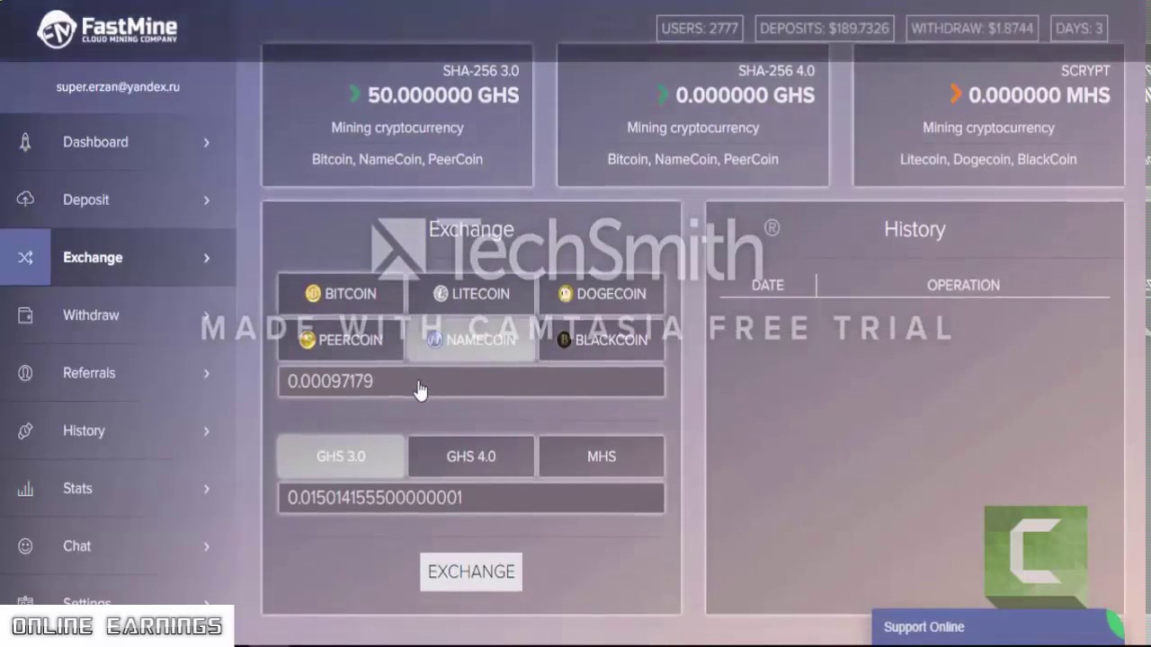 NEW Облачный майнинг  БОНУС 50 GHS Fast mine