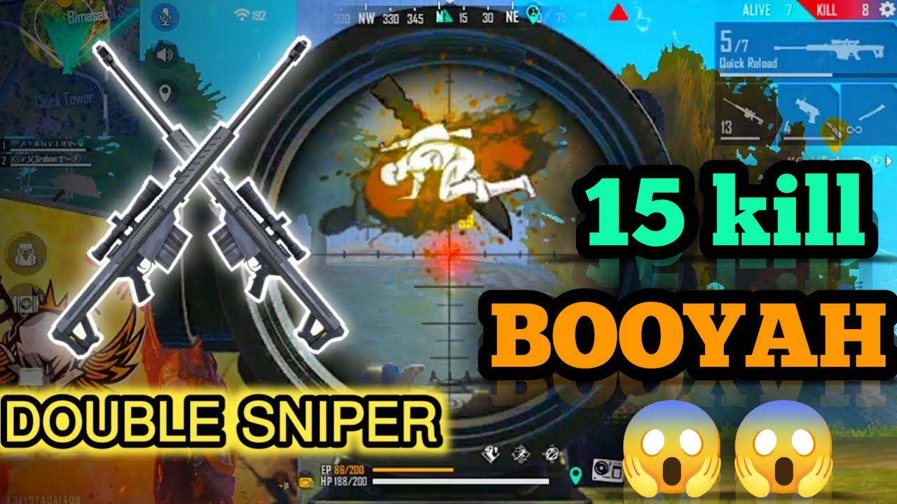 15 kills Full Gameplay double Sniper FreeFire- Garena Free Fire - YouTube