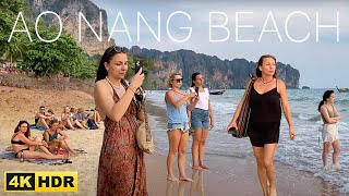 Download Lagu 4K 🇹🇭 Sunset Walking Ao Nang Beach in Krabi. Thailand 2023 MP3