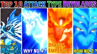 Top 10 Attack Type Beyblades In Beyblade All Series | Beyblade Og | Beyblade Metal | Burst | AFS